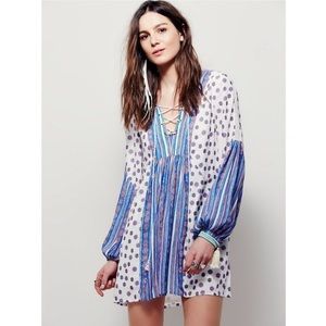 Free People Rain or Shine Lace Up Dress